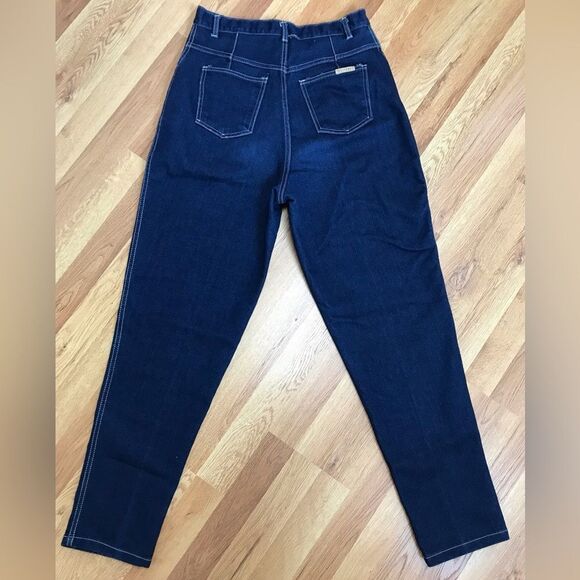 Vintage GITANO 80s High Rise Mom Jeans Tapered Leg Dark Wash Size 14 Tall Long - Picture 2 of 12